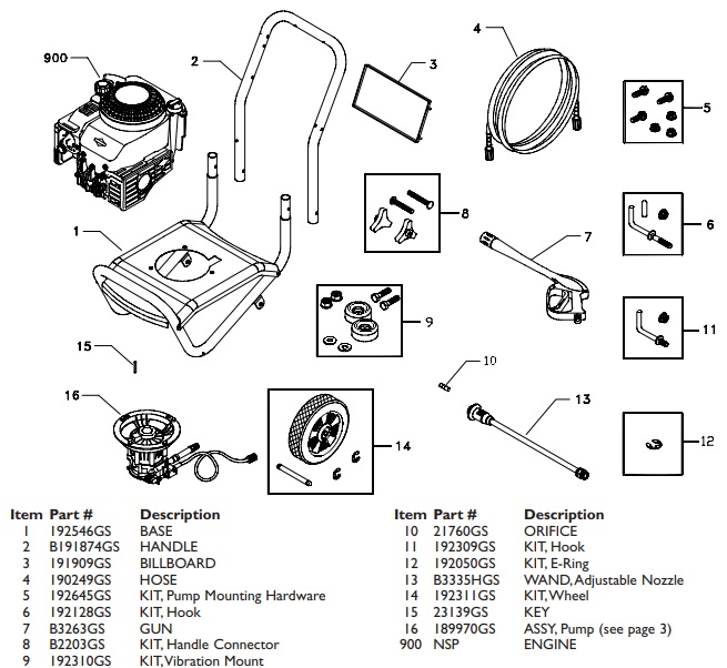 BRUTE 020302-01 parts breakdown